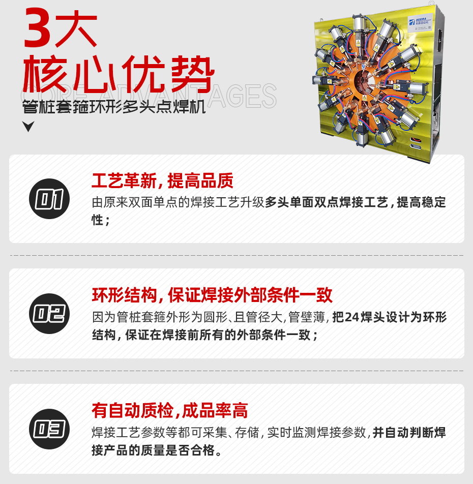管樁套箍環形多頭點焊機核心優勢