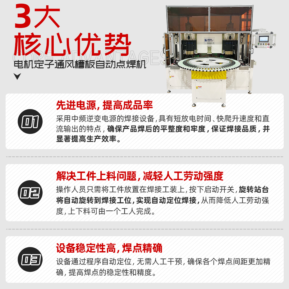 電機定子通風槽板自動點焊機核心優勢