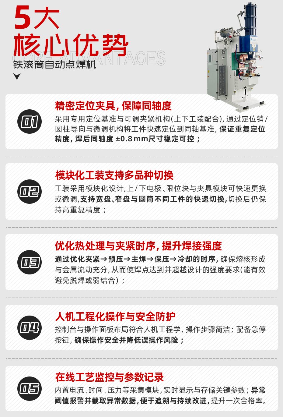 鐵滾筒自動點焊機詳情核心優勢
